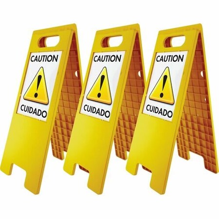 Headline Signs Tent Sign, Customizable, 10-1/2inx25-1/2inxH, Yellow, 3PK HDS05693CT